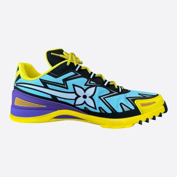 Louis Vuitton Yellow & Blue Sprint Sneakers - Picture 5 of 8